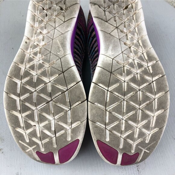 Nike Women's Size 8.5 Free RN Flyknit Hyper Purple Running Sneakers 831070-500 - Picture 12 of 15